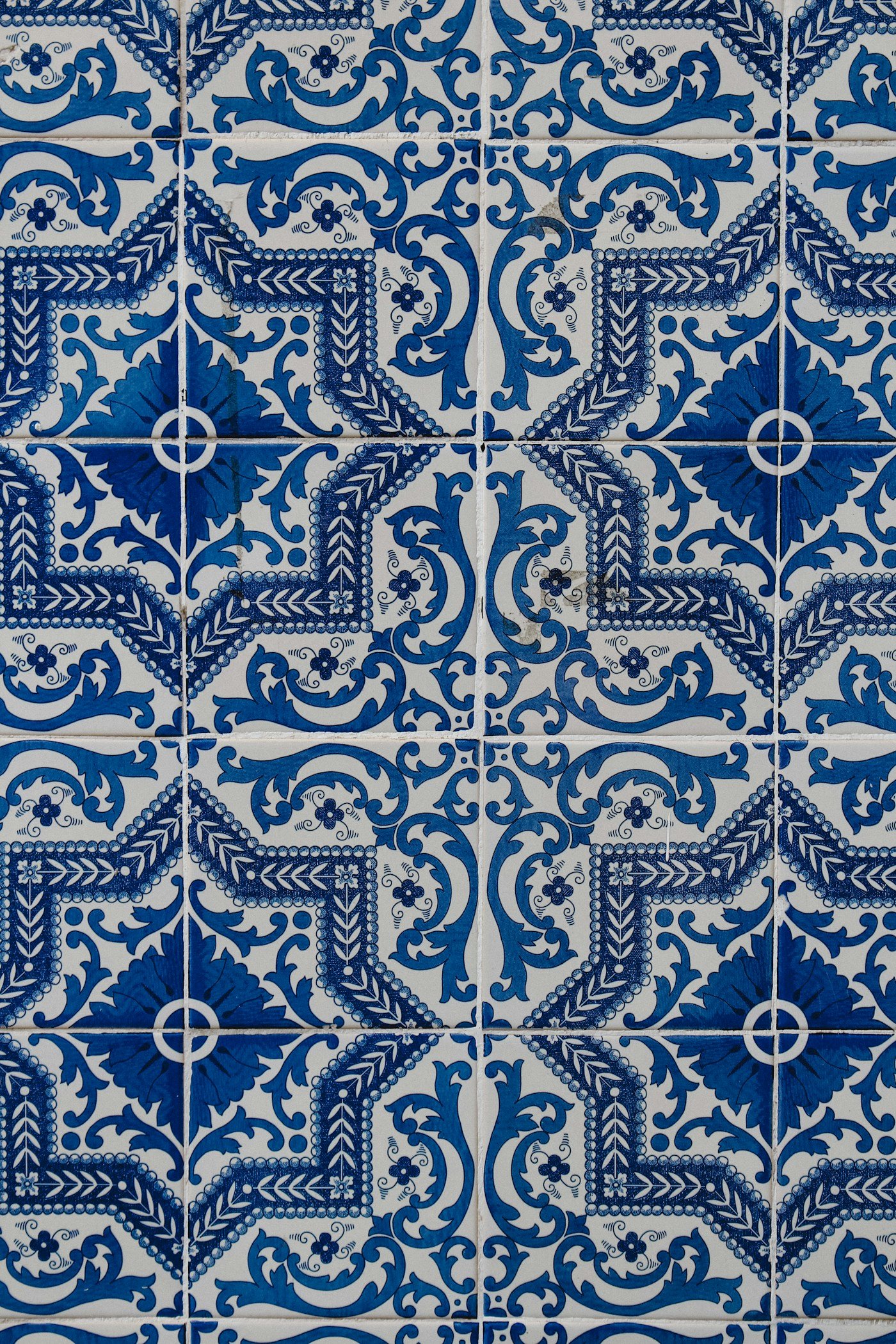 Traditional Portuguese azulejo ceramic tiles